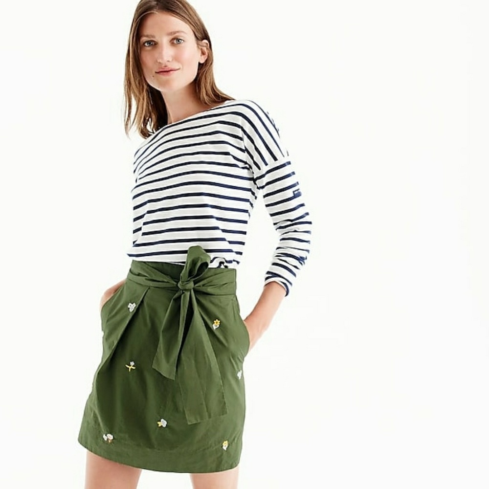 NWT J Crew Floral Embroidered skirt